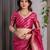 pink soft art silk banarasi jacuard work designer party wear saree with unstitched blouse piece