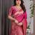 pink soft art silk banarasi jacuard work designer party wear saree with unstitched blouse piece