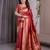 red soft art silk banarasi jacuard work designer party wear saree with unstitched blouse piece
