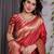 red soft art silk banarasi jacuard work designer party wear saree with unstitched blouse piece