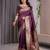 wine soft art silk banarasi jacuard work designer party wear saree with unstitched blouse piece