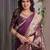 wine soft art silk banarasi jacuard work designer party wear saree with unstitched blouse piece