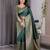 green soft art silk banarasi jacuard work designer party wear saree with unstitched blouse piece