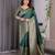 green soft art silk banarasi jacuard work designer party wear saree with unstitched blouse piece