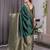 green soft art silk banarasi jacuard work designer party wear saree with unstitched blouse piece