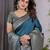 turquoise soft art silk banarasi jacuard work designer party wear saree with unstitched blouse piece