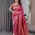 pink soft art silk banarasi jacuard work designer party wear saree with unstitched blouse piece