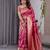 pink soft art silk banarasi jacuard work designer party wear saree with unstitched blouse piece