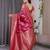 pink soft art silk banarasi jacuard work designer party wear saree with unstitched blouse piece