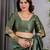 green soft art silk banarasi jacuard work designer party wear saree with unstitched blouse piece