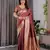 maroon soft art silk banarasi jacuard work designer party wear saree with unstitched blouse piece