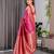 pink soft art silk banarasi jacuard work designer party wear saree with unstitched blouse piece
