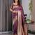 purple soft art silk banarasi jacuard work designer party wear saree with unstitched blouse piece