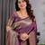 purple soft art silk banarasi jacuard work designer party wear saree with unstitched blouse piece