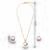 Latest stylish rose gold plated cz american diamond pendant necklace set with earrings for women