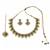 Gold plated traditional floral necklace set with earrings & maangtikka for women