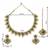 Gold plated traditional floral necklace set with earrings & maangtikka for women