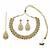 Gold plated traditional floral necklace set with earrings & maangtikka for women