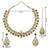 Gold plated traditional floral necklace set with earrings & maangtikka for women