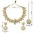 Gold plated traditional floral necklace set with earrings & maangtikka for women