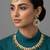 Gold plated traditional kundan-style necklace set with earrings & maangtikka