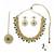 Gold plated traditional kundan-style necklace set with earrings & maangtikka