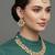 Gold plated traditional kundan-style necklace set with earrings & maangtikka