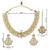 Gold plated traditional kundan-style necklace set with earrings & maangtikka