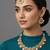 Gold plated traditional kundan-style necklace set with earrings & maangtikka