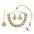 Gold plated traditional kundan-style necklace set with earrings & maangtikka