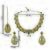 Gold plated traditional bridal kundan-style necklace set with earrings & maangtikka