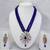 Traditional handcrafted ethnic blue beaded necklace set with gold plated finish & studded stones