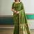 olive silk blend weaving handloom festival wear saree