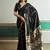 black silk blend weaving handloom festival wear saree