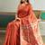 orange silk blend weaving handloom festival wear saree