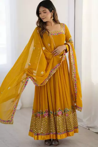 Heavy Look Designer Gown Suit Set Designer Anarkali Suit Set Festival Wear Dress