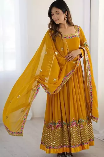 Heavy Look Designer Gown Suit Set Designer Anarkali Suit Set Festival Wear Dress