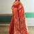 orange silk blend weaving handloom festival wear saree