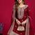 Maroon Color Heavy Sequins Work Chinon Fabric Wedding Wear Sharara Dress