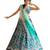 Turquoise Satin Embroidery Work Lehenga Choli With Dupatta