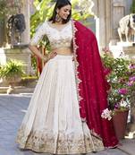 Off White silk blend Lehenga Choli
