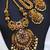 Antique finish temple jewelry set traditional south indian gold plated necklace and earrings with pearl drops