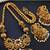 Antique finish temple jewelry set traditional south indian gold plated necklace and earrings with pearl drops