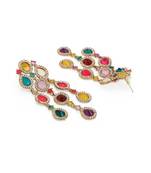 Luxurious multicolor cascade earrings crystal embellished statement earrings for wedding & festival glamour