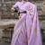 lilac katan silk blend handloom weaving saree