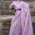 lilac katan silk blend handloom weaving saree
