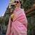 baby pink katan silk blend handloom weaving saree