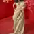 Beige zari tissue handloom weaving silk saree