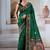 Green patola handloom weaving silk Blend saree