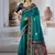 Teal patola handloom weaving silk Blend saree